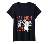 Women's Rat Mom Club Mouse Mother's Day Cute V-Neck T-Shirt