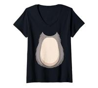 Women's Rat Mouse Fun Animal Graphic Rat Mouse Halloween Costume V-Neck T-Shirt