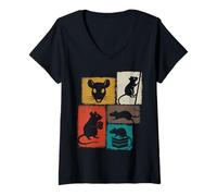 Women's Rat Vintage Collage Rodent Keeper V-Neck T-Shirt