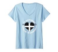 Womens Rather Be In Cornwall A Cool Flag for Proud Cornish Roots V-Neck T-Shirt