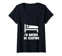 Women's Rather Be Sleeping Funny T-Shirt V-Neck T-Shirt