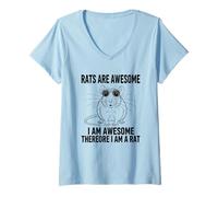 Women's Rats are Awesome I Am Awesome Therefore I Am A Rat V-Neck T-Shirt