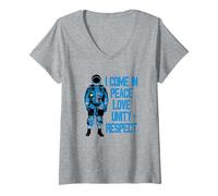 Women's Rave Invaders Plur Space Force Astronaut House Music Rave V-Neck T-Shirt