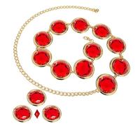 Women's Raven Cosplay Waist Belt | Red Stone Chain Adjustable | Chain Belt | Red Gems Stone Waist Chain | Women's Anime Cosplay Waist Belt For Costumes Props For Halloween Parties