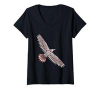 Womens Raven Native American Indian Totem Northwest Coast Pacific V-Neck T-Shirt