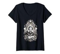 Women's Raven Nevermore Edgar Allan Poe V-Neck T-Shirt