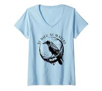 Womens Raven Ni Dieu Ni Maître, Crow No Gods No Masters. V-Neck T-Shirt