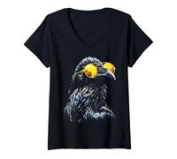 Womens Raven Sunglasses V-Neck T-Shirt