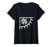 Womens RAVEN VIKING BANNER NORSE FLAG SCANDINAVIAN V-Neck T-Shirt