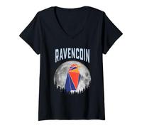 Womens Ravencoin Price On The Moon Mining Wallet Calculator RVN V-Neck T-Shirt