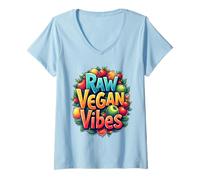 Womens Raw Vegan Vibes V-Neck T-Shirt