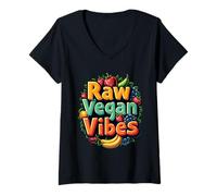 Womens Raw Vegan Vibes V-Neck T-Shirt