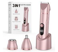 Women's Razor, 3-in-1 Intimate Shaver for Women, Electric for Body Pubic and Nose Hair Trimmer, Wet and Dry Use, Rechargeable Trimmer WTTH001