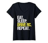 Women's RC Driver Eat Sleep Routine V-Neck T-Shirt