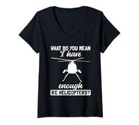 Women's RC Helicopter Pilot | Remote Control Heli Flying V-Neck T-Shirt