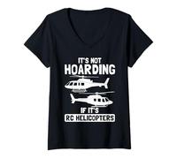 Women's RC Helicopter Pilot | Remote Control Heli Flying V-Neck T-Shirt