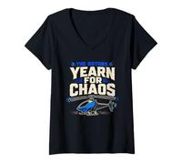 Women's RC Helicopter RC Heli Pilot Remote Control Heli Gift V-Neck T-Shirt