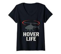 Womens RC Plane Helicopter Pilot Remote Control Flying Hobby V-Neck T-Shirt