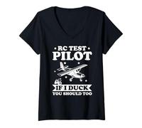 Womens RC Test Pilot If I Dodge You Should Too Flying Humor V-Neck T-Shirt