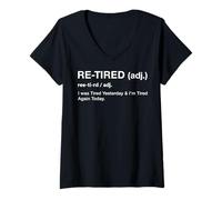 Womens Re-Tired I was Tired Yesterday & I’m Tired Again Today V-Neck T-Shirt