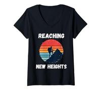 Women's Reaching New Heights Rock Climbing V-Neck T-Shirt