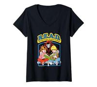 Womens READ Ancient Demon Sarcastic Retro Vintage Funny Adult Humor V-Neck T-Shirt