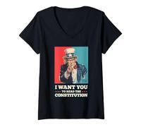 Women's Read The Constitution Patriotic Study Constitutional Law V-Neck T-Shirt