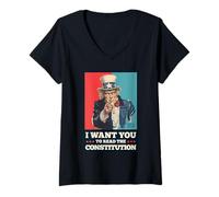 Womens Read The Constitution Patriotic Study The US Constitution V-Neck T-Shirt