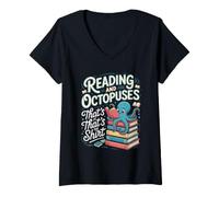 Women's Reading and Octopuses That's It That's the List Cephalopod V-Neck T-Shirt