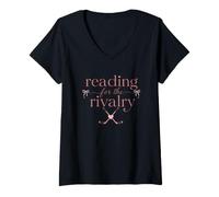 Women's Reading for the Rivalry Hockey Romance Reader Girly Summer V-Neck T-Shirt