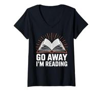 Women's Reading Go Away I'm Reading V-Neck T-Shirt