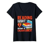 Womens Reading Habit A Gateway To Enlightenment V-Neck T-Shirt