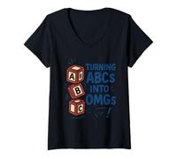 Womens Reading Interventionist Literacy Coach Phonics Word Squad V-Neck T-Shirt