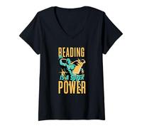 Women's Reading is a Super Power V-Neck T-Shirt