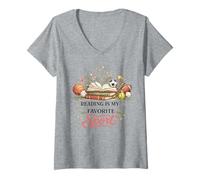 Women's Reading is My Favorite Sport Book Lover Quote V-Neck T-Shirt