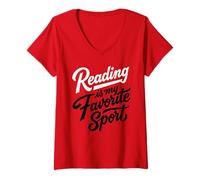 Women's Reading is My Favorite Sport for Librarian Bookworm V-Neck T-Shirt