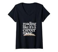 Women's Reading Like Its A Career Move Readers Book Lovers V-Neck T-Shirt