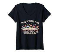 Womens Reading That's What I Do I Read Books and I Know Thing V-Neck T-Shirt