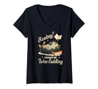 Womens Reading? Thought we were cuddling V-Neck T-Shirt