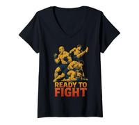 Womens Ready to Fight Mixed Martial Arts V-Neck T-Shirt