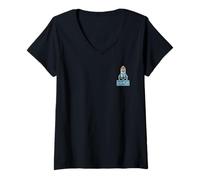 Womens Ready to Launch Enthusiasts Cozy Vibe Space Adventure V-Neck T-Shirt