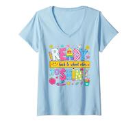 Women's Ready to Rule The School Educator Student Classroom Learning V-Neck T-Shirt