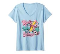 Women's Ready to Rule The School Educator Student Classroom Learning V-Neck T-Shirt