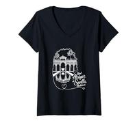 Womens Real Alcázar de Sevilla, Andalucía Spain Signature Heart Art V-Neck T-Shirt