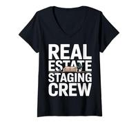 Women's Real Estate Staging Crew Realtor Home Stager V-Neck T-Shirt