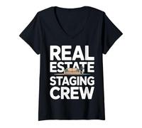 Women's Real Estate Staging Crew Realtor Home Stager V-Neck T-Shirt