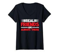 Womens Real Friends Are Always There Connection Loyalty ---- V-Neck T-Shirt