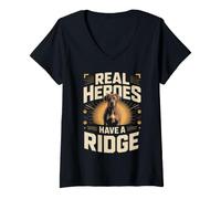 Women's Real Heroes Have A Ridge Rhodesian Ridgeback Dog Owner V-Neck T-Shirt