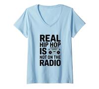 Women's Real Hip Hop is Not On The Radio V-Neck T-Shirt