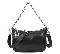 Womens Real Leather 2-in-1 Cross Body Shoulder Bag Classic Style Aurora (Black)